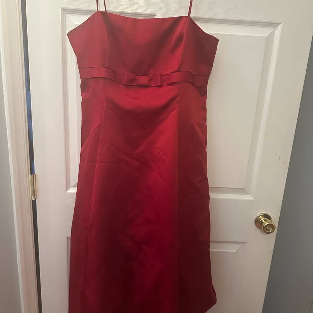 Elegant Red Spaghetti Strap Dress